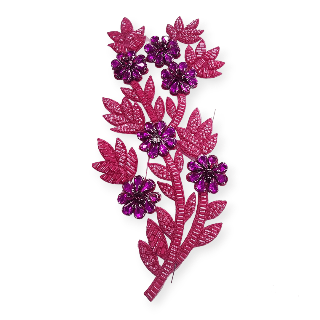 PATCHES Habby Beaded Patches XDH3898 Cerise (7409319837785)