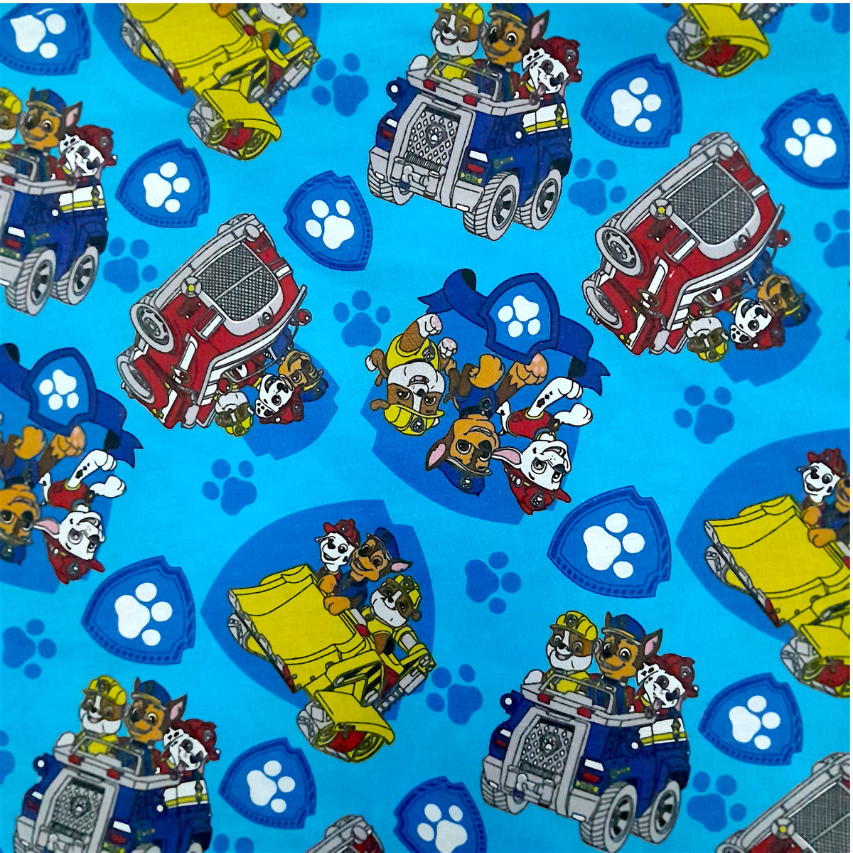 100% Printed Poly Cotton Paw Patrol Blue Fabric  240 cm