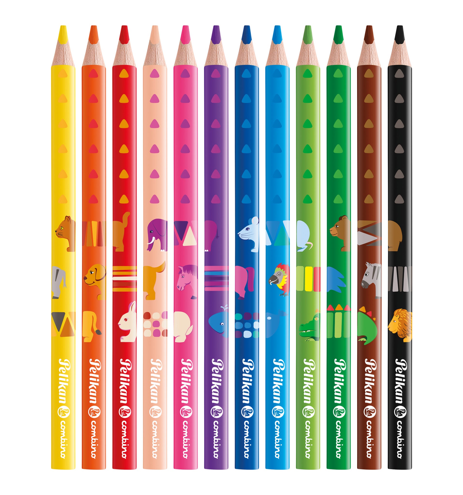 Pelikan Pencil Pelikan Combino® Triangular Colored Pencils, Thick, 12 Colors 811194