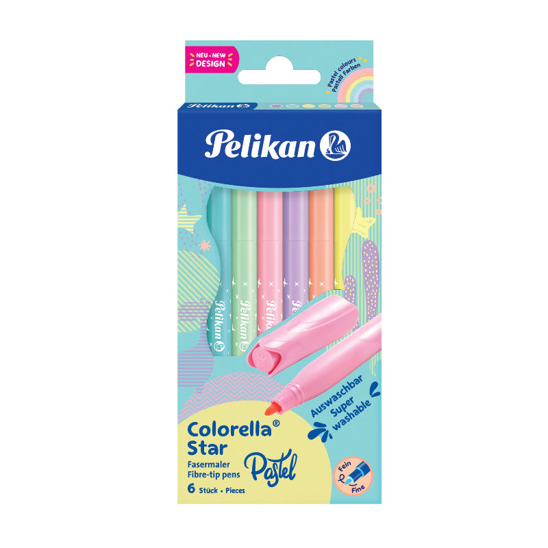 Pelikan Pencil Pelikan Fiber-Tip Pens Colorella Star Pastel, 6 Colors C302 822282