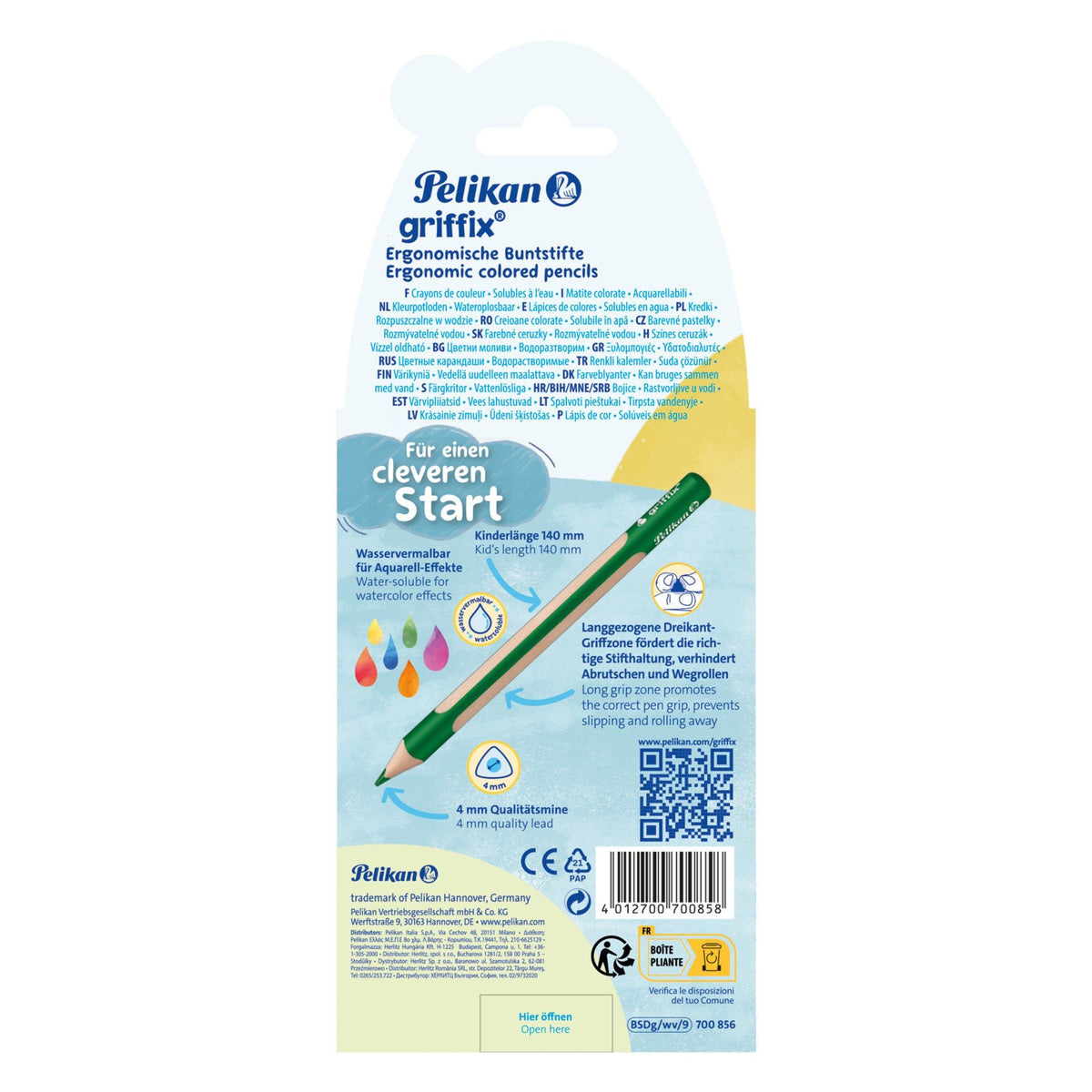 Pelikan Pencil Pelikan Griffix Colored Pencils 8+1 Pieces 700856