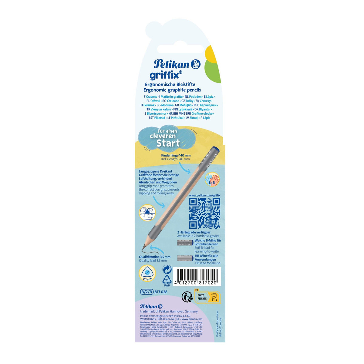 Pelikan Pencil Pelikan Griffix Graph Pencil Strength B 2 Pieces In Folding 817028