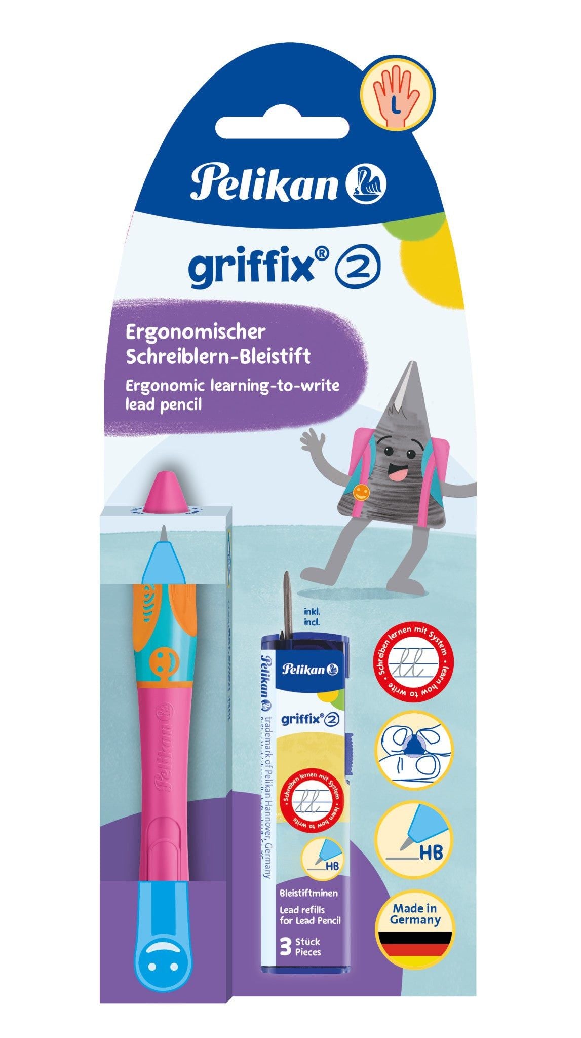 Pelikan Pencil Pelikan Griffix® Pencil For Left-handers, Lovely Pink 820578