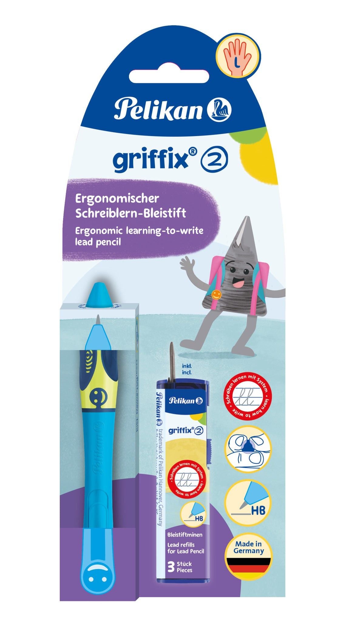 Pelikan Pencil Pelikan Griffix Pencil For Left-handers Neon Fresh Blue 820554