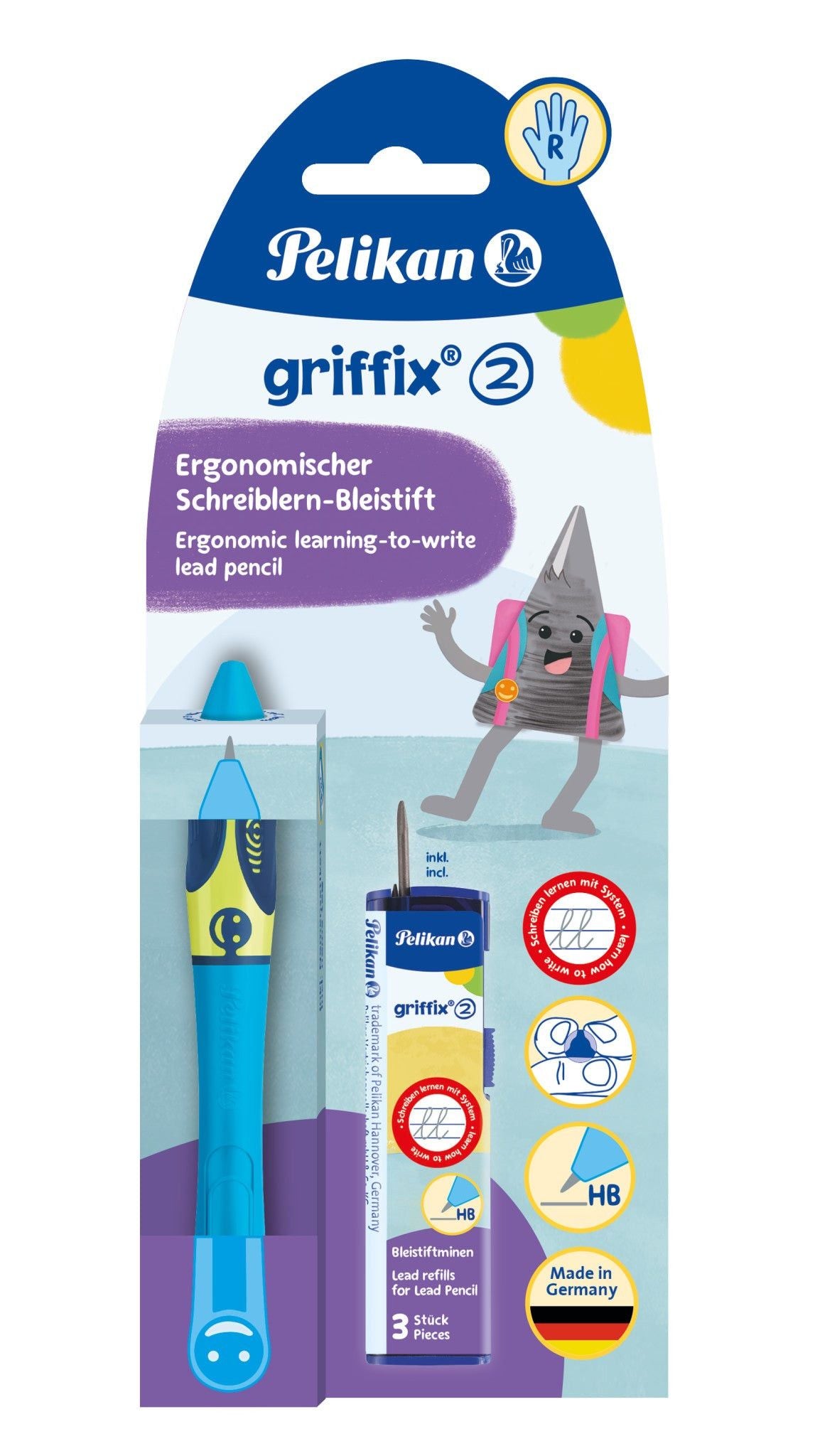 Pelikan Pencil Pelikan Griffix Pencil For Right-handers Neon Fresh Blue 820547