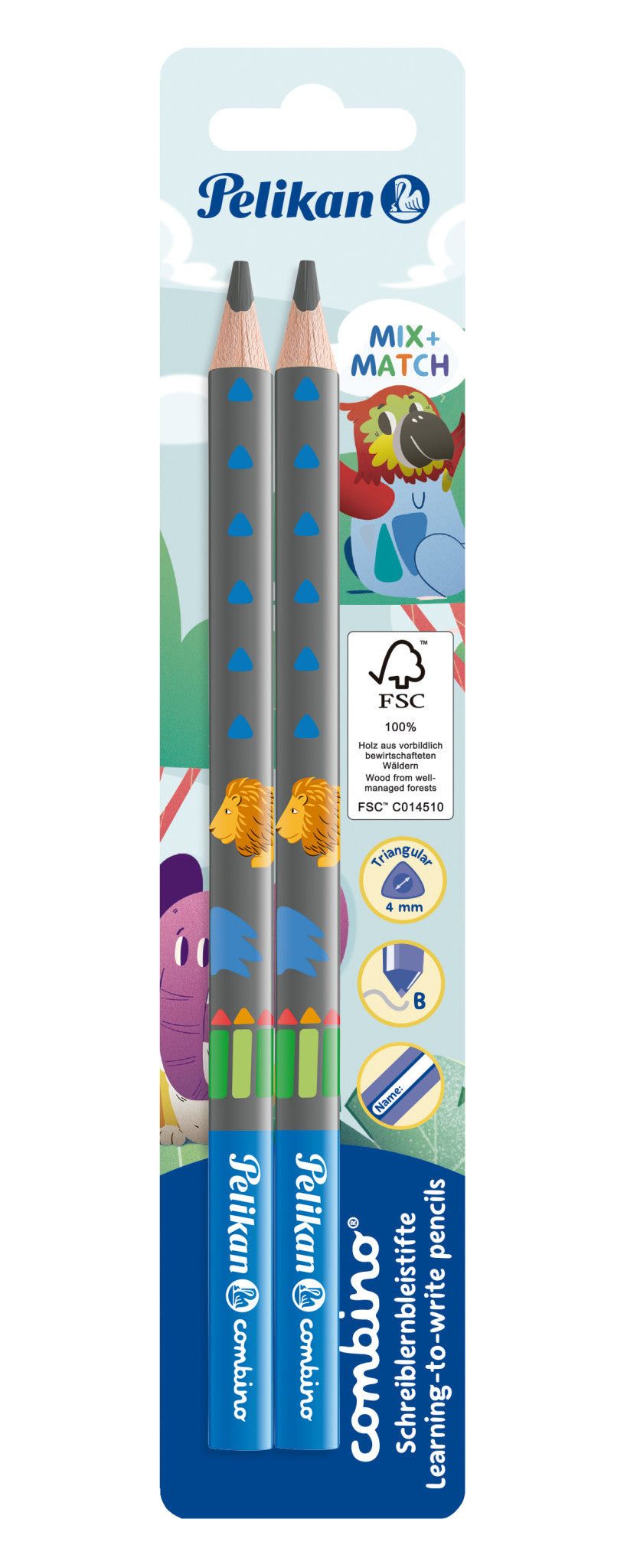 Pelikan Pencil Pelikan Learning To Write Pencil Combino 2/B 2 Piece Blister Blue 811187