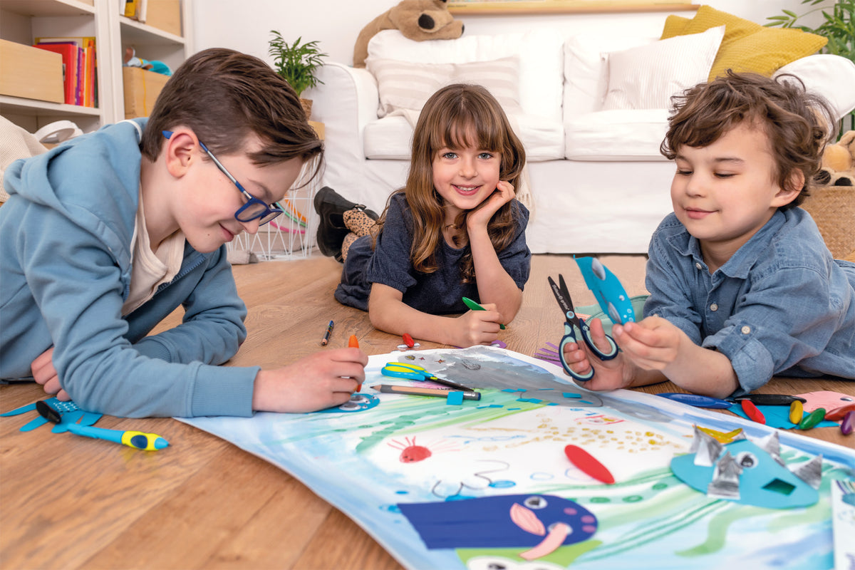 Pelikan Pencil Pelikan Scissors SC1BLS Nefrblue Left Point On Rivetcard 810265