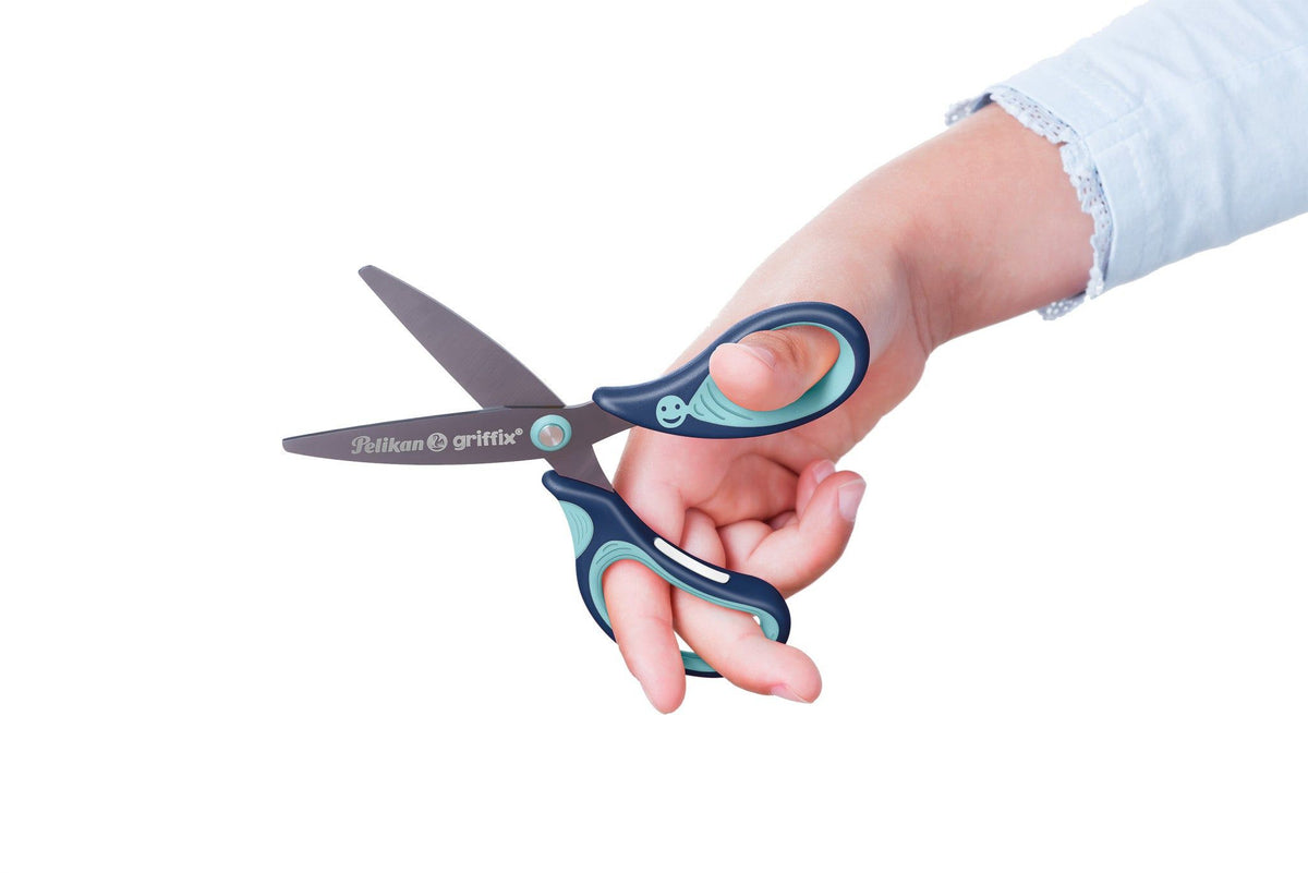 Pelikan Scissors Navy 605397 Pelikan Griffix School Scissors Round Assorted Colour SC1 605397