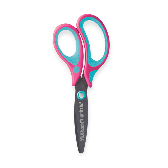 Pelikan Scissors Pink 605397 Pelikan Griffix School Scissors Round Assorted Colour SC1 605397