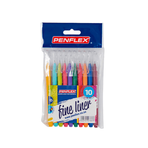 Penflex School Stationery Penflex fineliner 10s assorted (7208547450969)