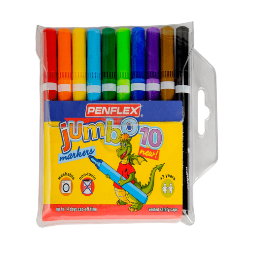 Penflex School Stationery Penflex jumbo markers 10s (7208565178457)