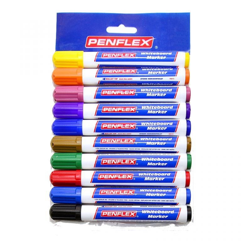 Penflex School Stationery Penflex Whiteboard Markers Wallet of 10 Assorted (7208586870873)