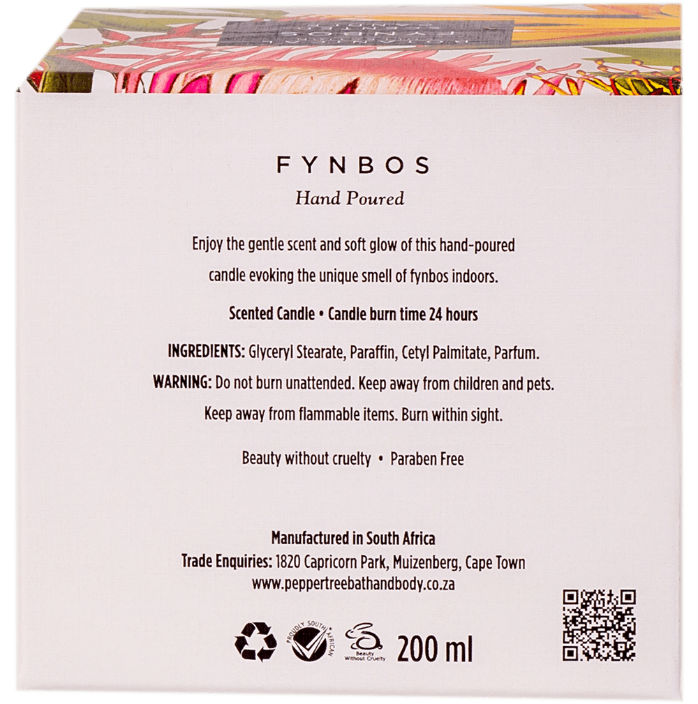 Pepper Tree S0A Pepper Tree Fynbos Scented Candle 200ml (7474887884889)