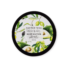 Pepper Tree SOAP DISH Body Essentials Olive & Avo Body Butter 250ml (7226526105689)