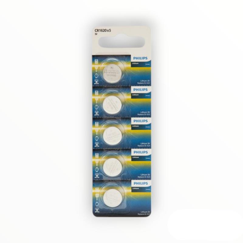 Philips CR1620 COIN BATTERY Philips CR1620 Lithium Coin Battery 3V 5 Blister (7809452245081)