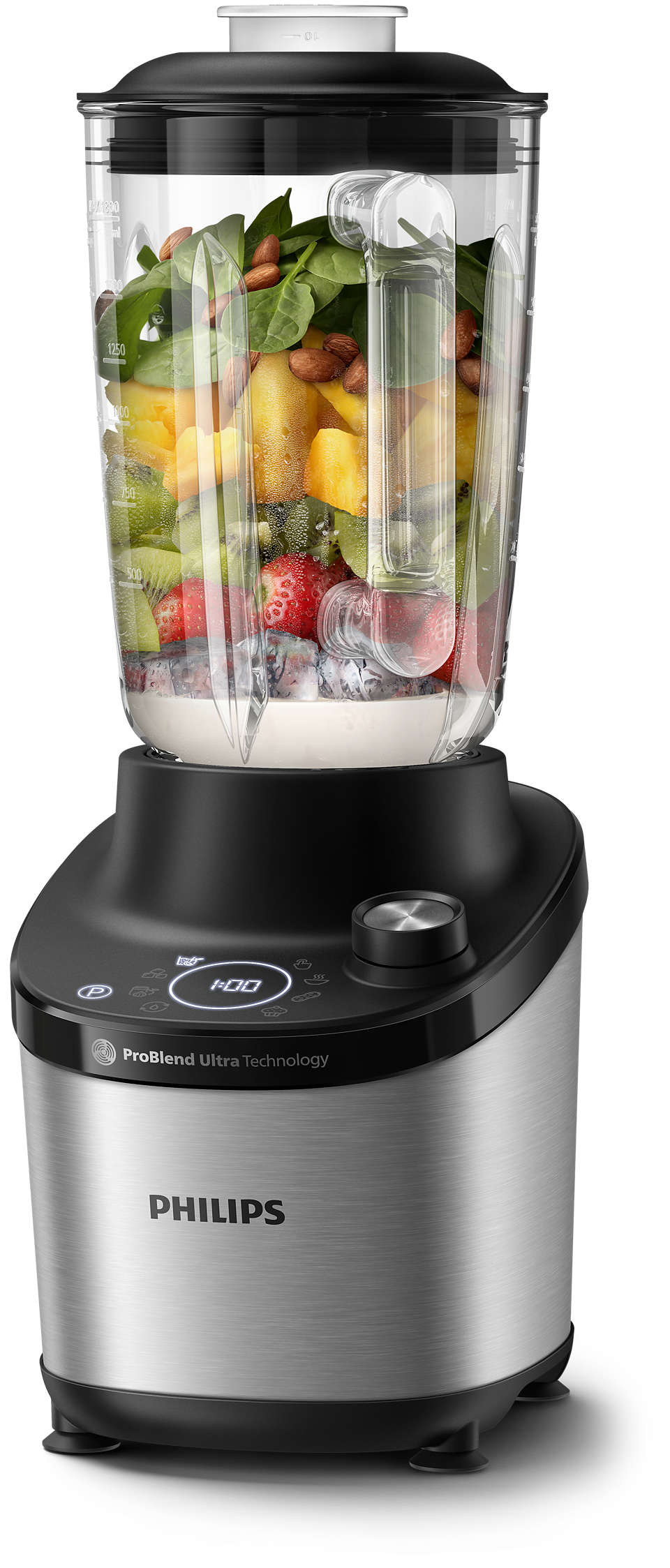 Philips Food Processor Philips Blender 1500W Silver, Black HR3760/00 (7398659260505)