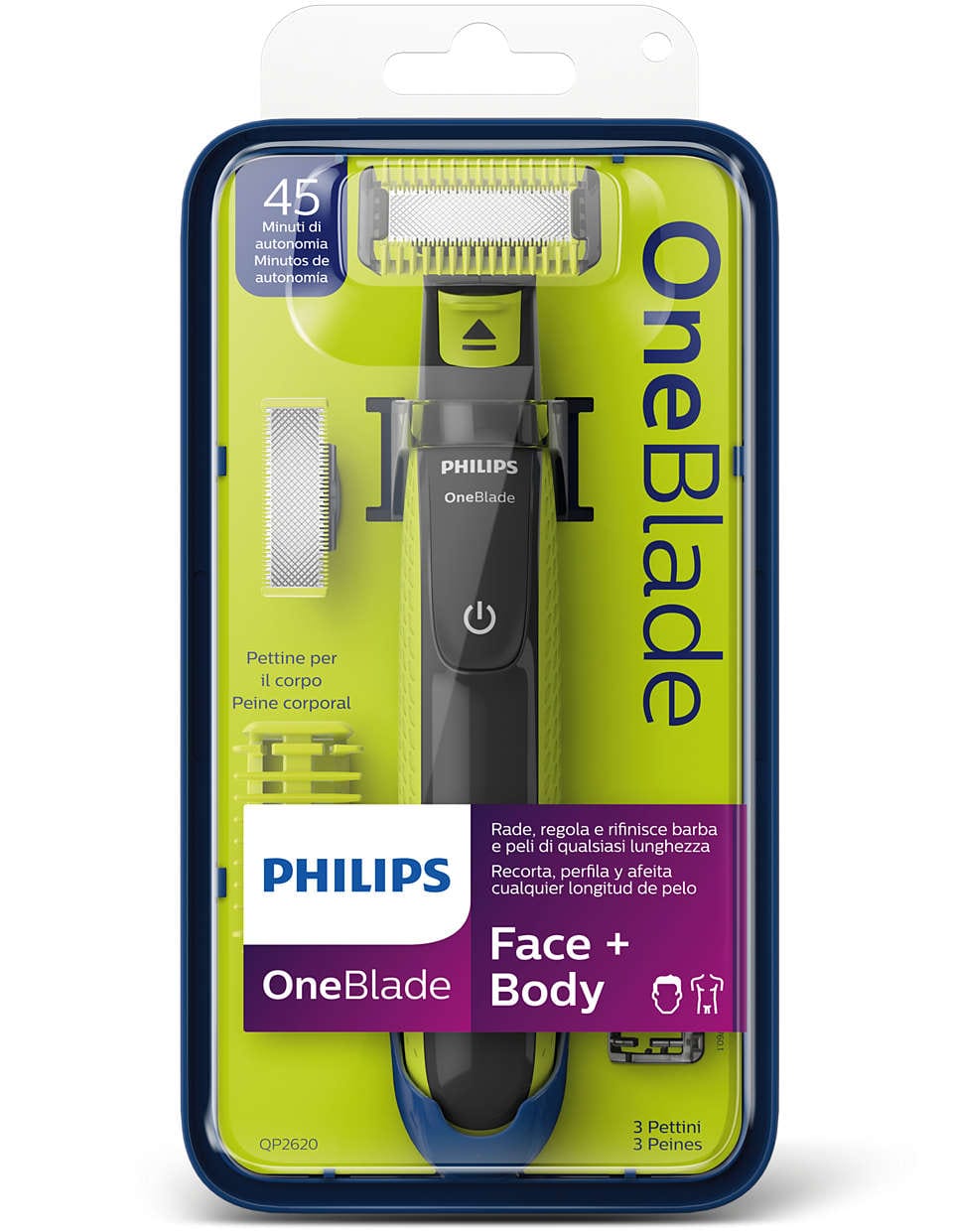 Philips Shaver Philips Oneblade Face + Body QP2620/20 (7662449360985)