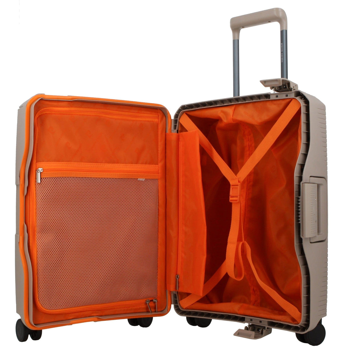 Pierre Cardin Suitcase Pierre Cardin Cannes Clip Case 28Cm Large Beige/Orange