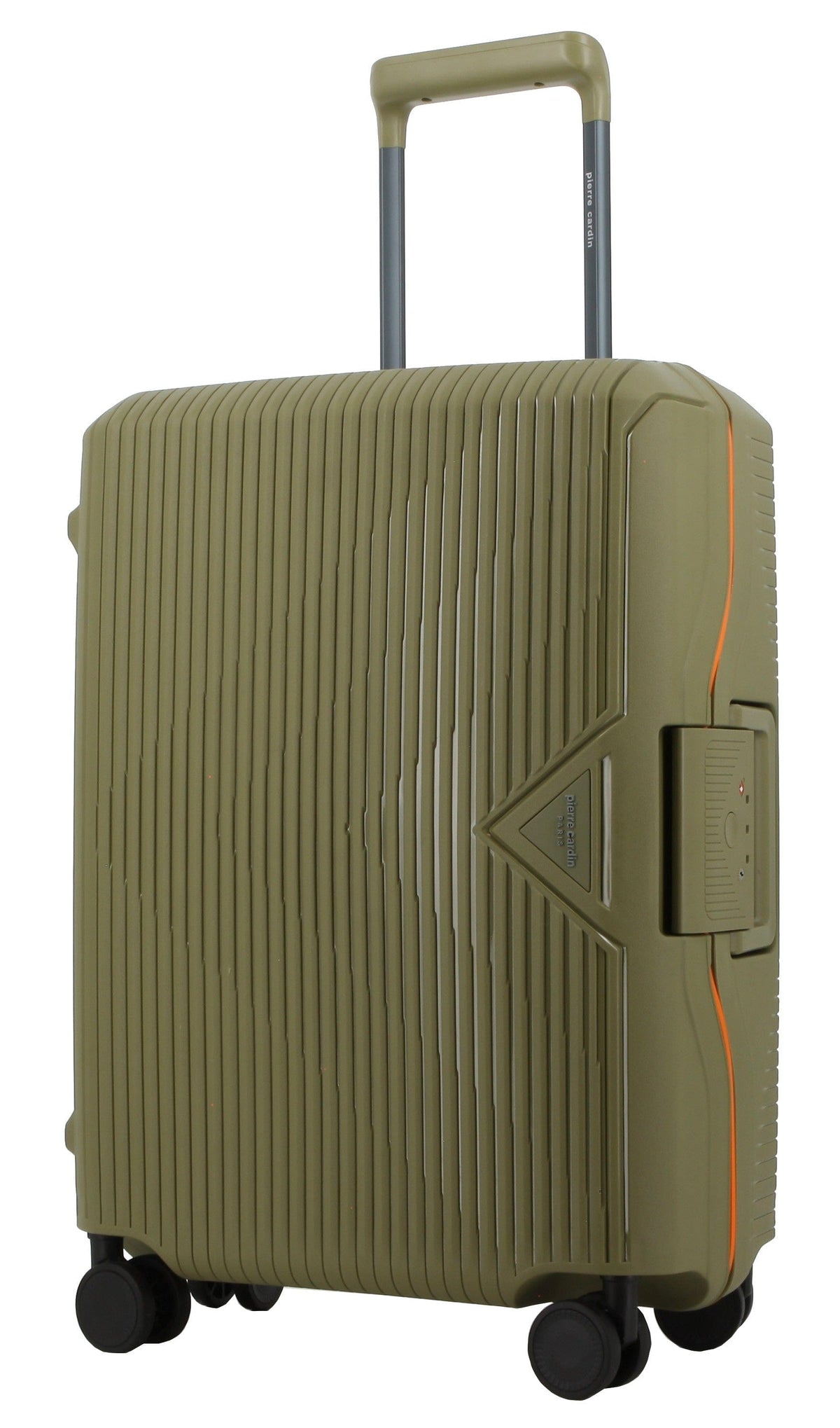 Pierre Cardin Suitcase Pierre Cardin Cannes Clip Case Luggage 20 Inch Green/Orange