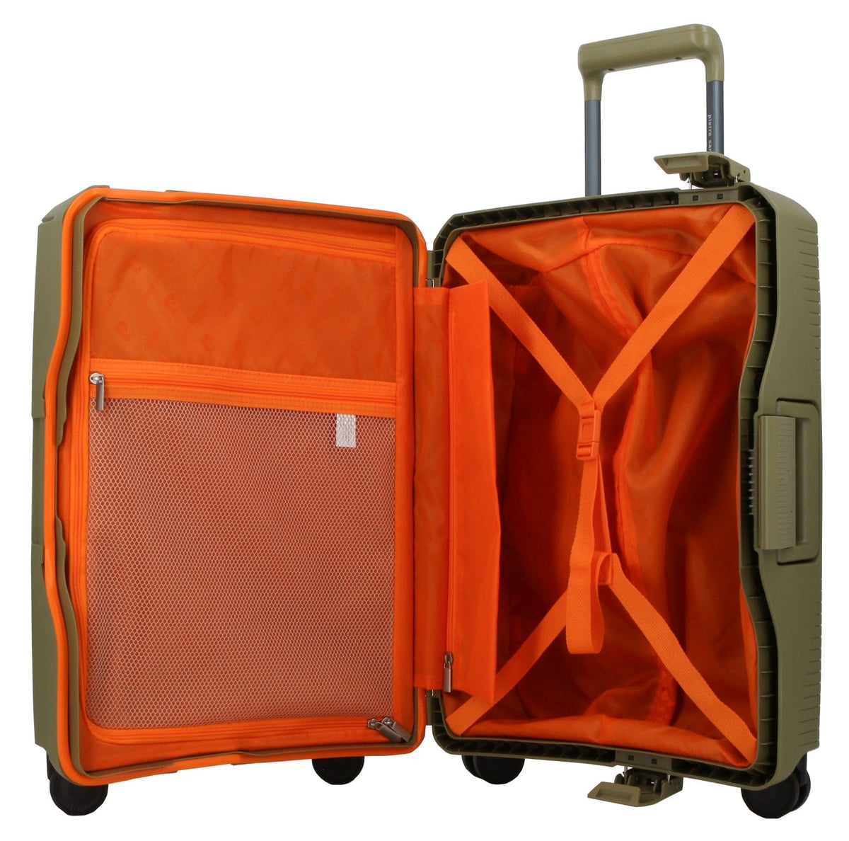 Pierre Cardin Suitcase Pierre Cardin Cannes Clip Case Luggage 24 Inch Medium Green/Orange