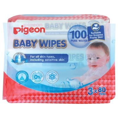 Pigeon Babies & Kids Pigeon Baby Wipes 80s 3 Pack 240 (7425624670297)