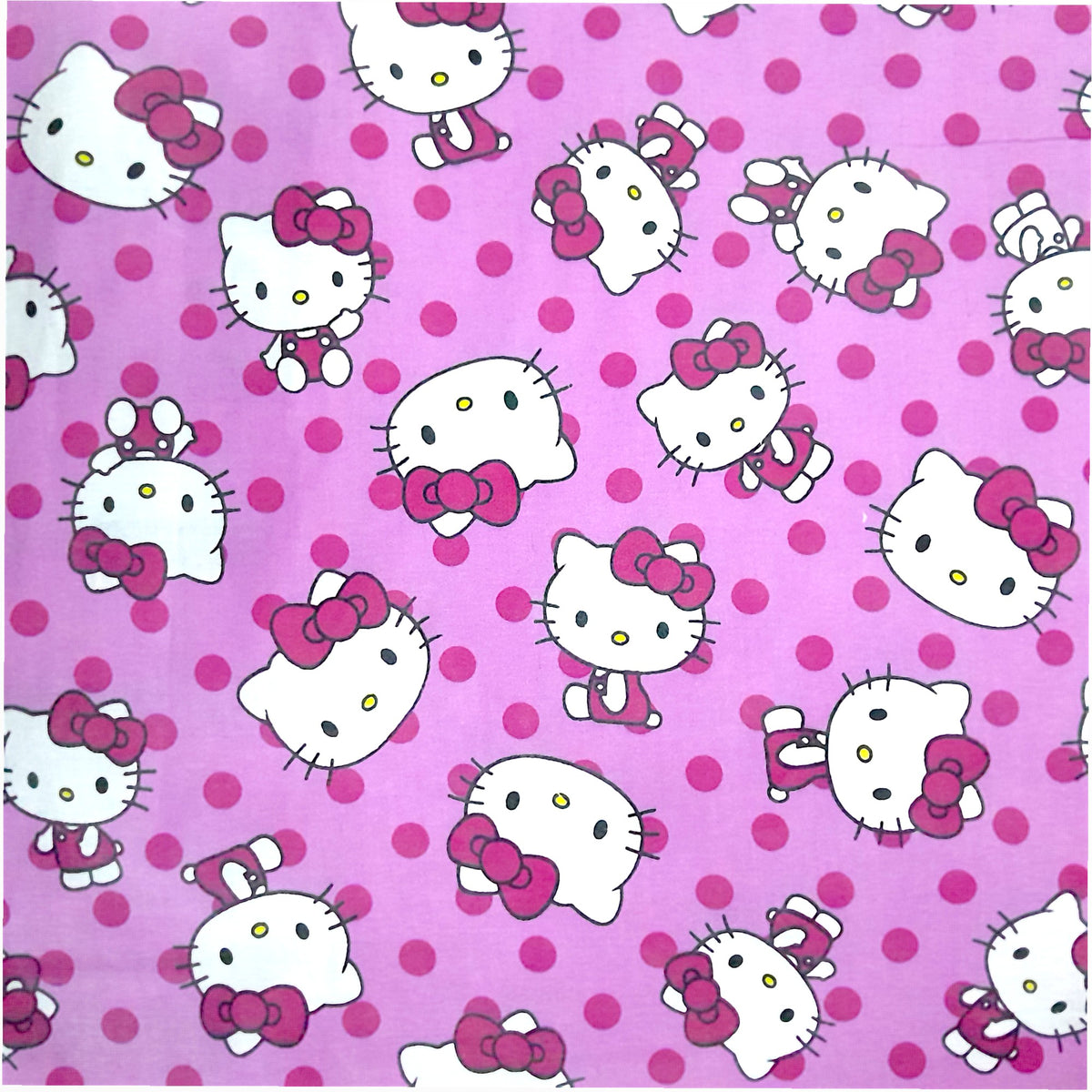 100% Printed Cotton Sheeting Hello Kitty Pink Fabric  240 cm