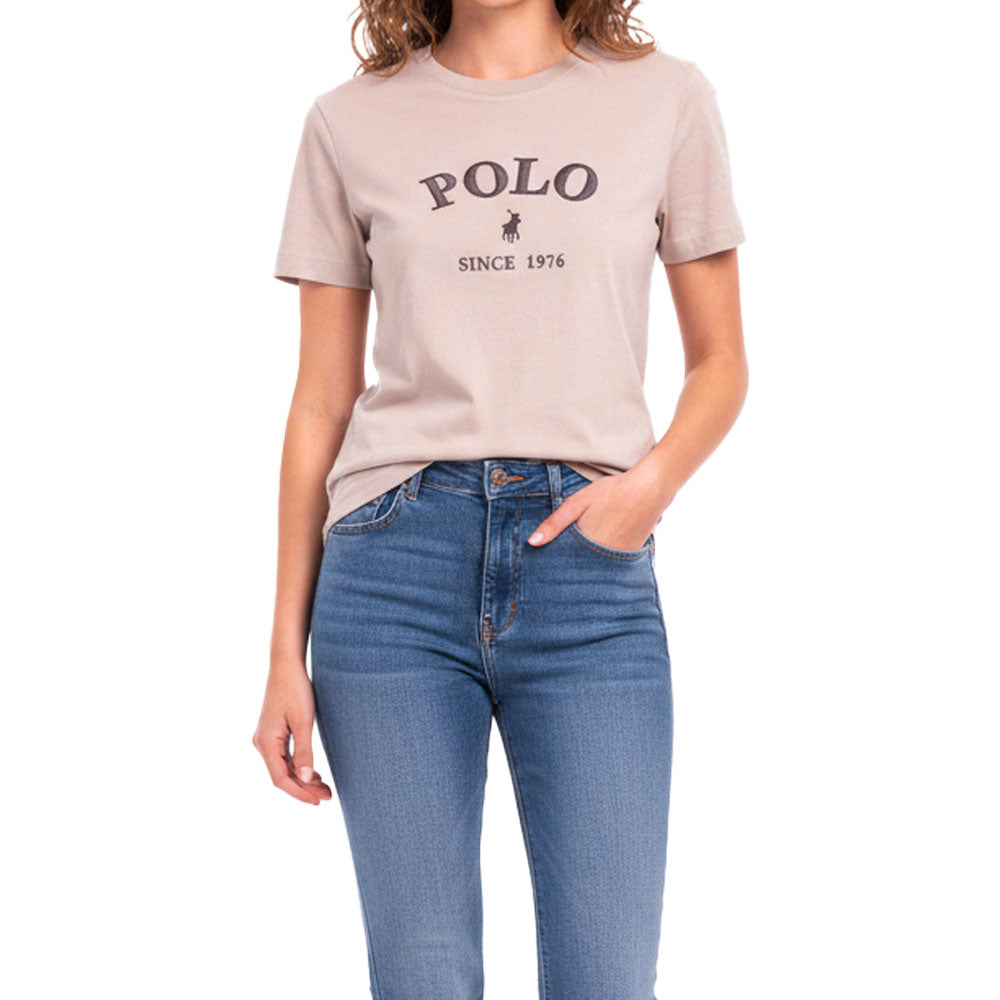 Polo Womens Charli Embroidered T-Shirt In Marshmallow 0070199