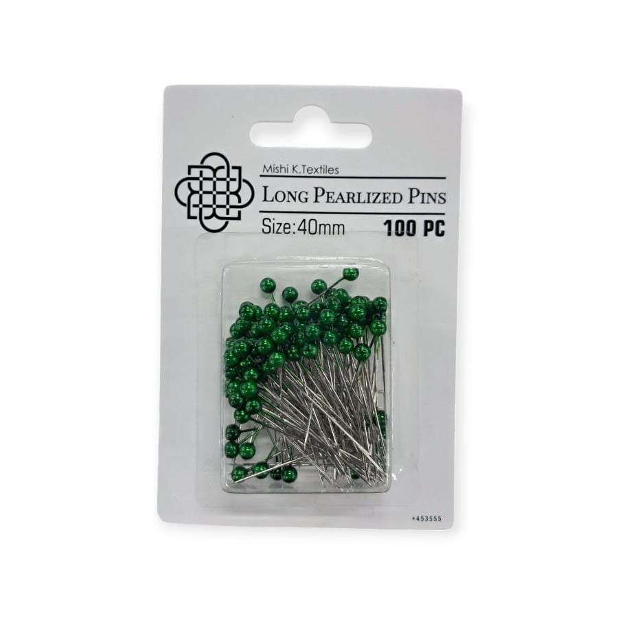 PINS Habby Green Long Pearlized Pins (7817182838873)
