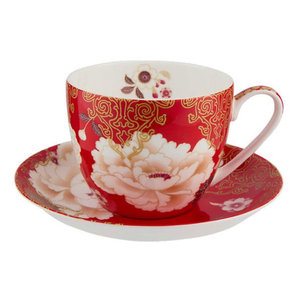 Maxwell & Williams Kimono Cup & Saucer 300ml Red PK0413.