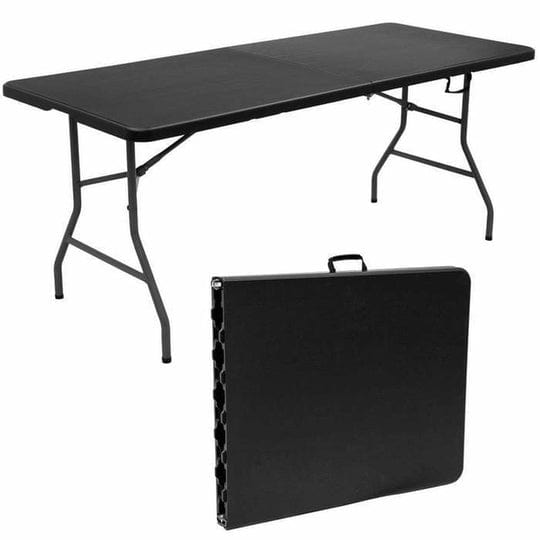 plastic Table table Rectangular Folding Table 1.8M Black (7121596317785)