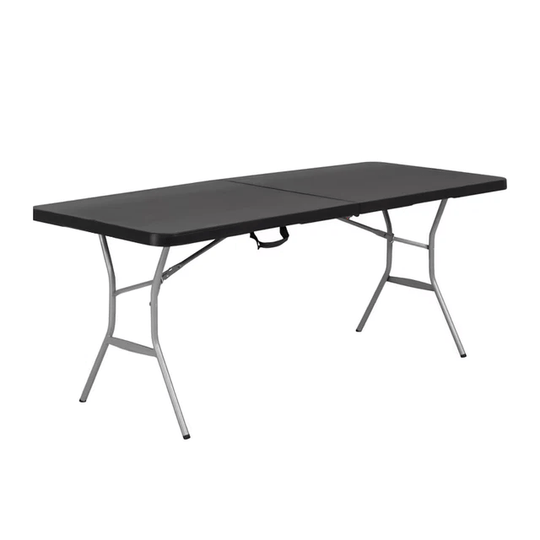 plastic Table table Rectangular Folding Table 1.8M Black (7121596317785)