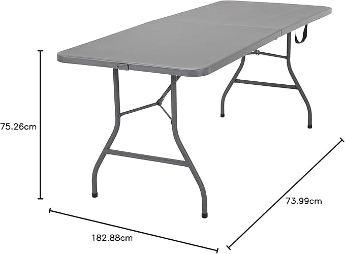 plastic Table table Rectangular Folding Table 1.8M Grey FT-GREY (7876694016089)