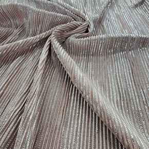 PLEATED SATIN Dress Fabrics Nude Pleated Foil Opal Fabric 150cm (7564607651929)
