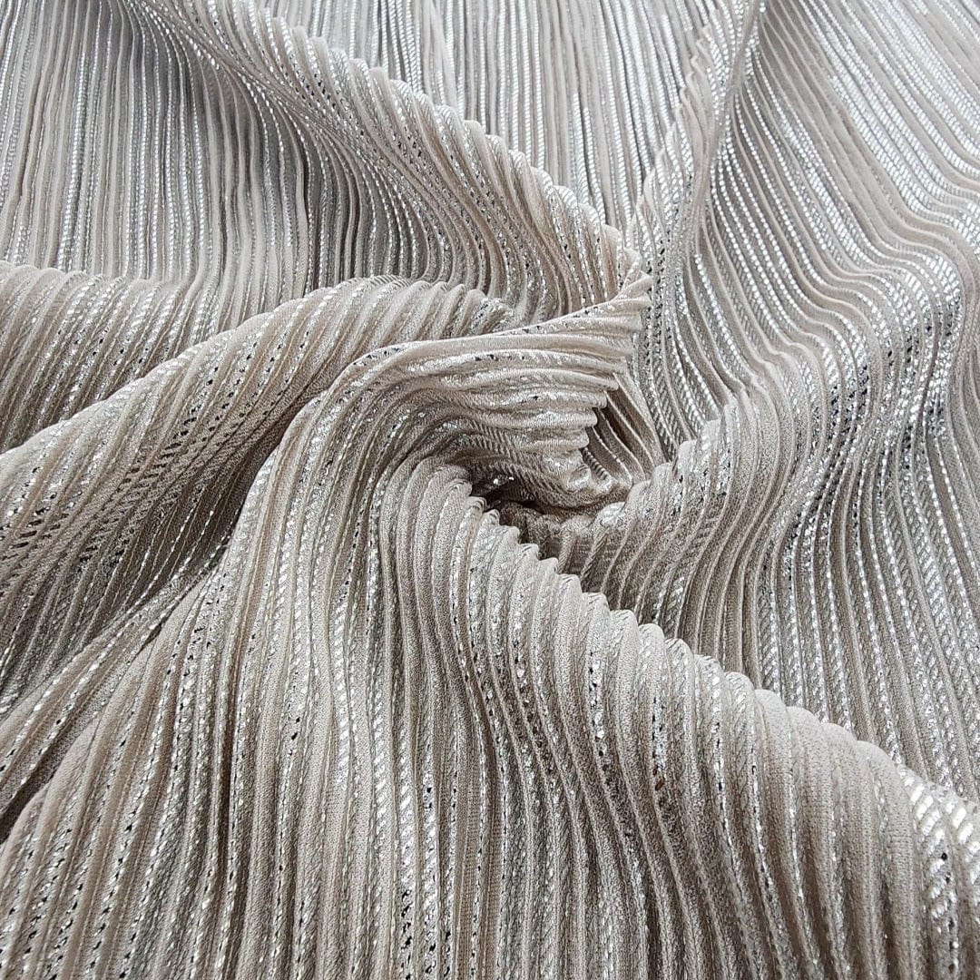PLEATED SATIN Dress Fabrics Pleated Foil Opal Fabric 150cm (7564607651929)
