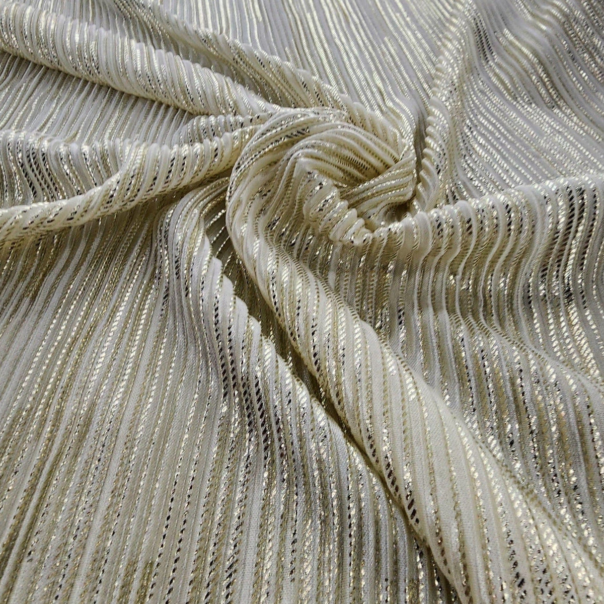 PLEATED SATIN Dress Fabrics Short Bread Pleated Foil Opal Fabric 150cm (7564607651929)