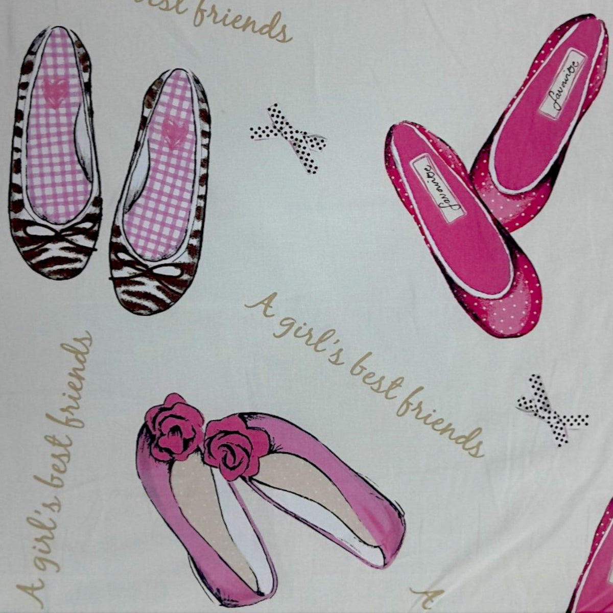 Cotton Kids Fabric Pumps Print 140 cm.