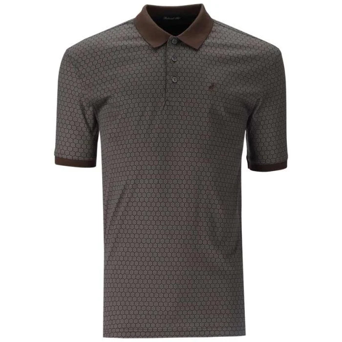 Mens Geo Printed Double Mercerised Short Sleeve Golfer