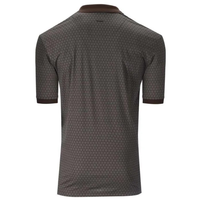 Mens Geo Printed Double Mercerised Short Sleeve Golfer