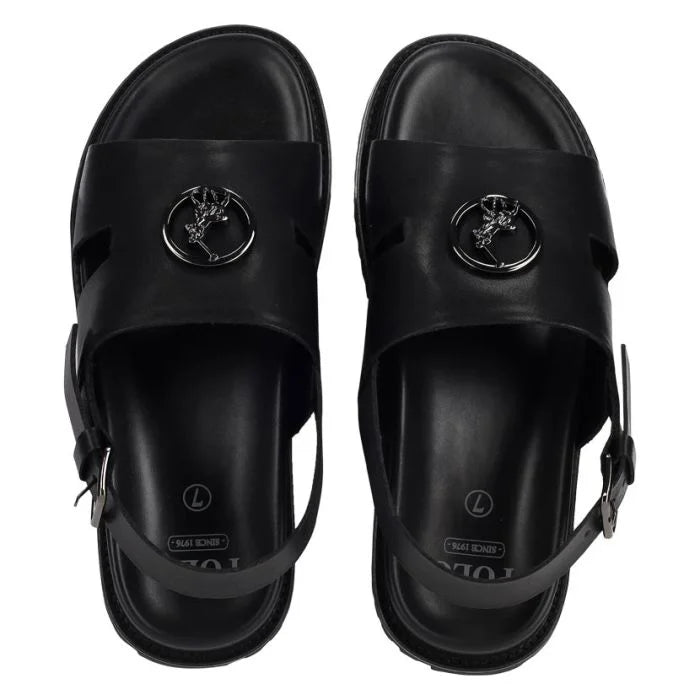 Polo Moulded Trim Sandals Mens Black (8021313486937)