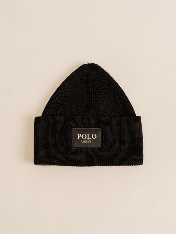 Polo Beanies Polo Wide Cuff Beanie Black (7301062983769)