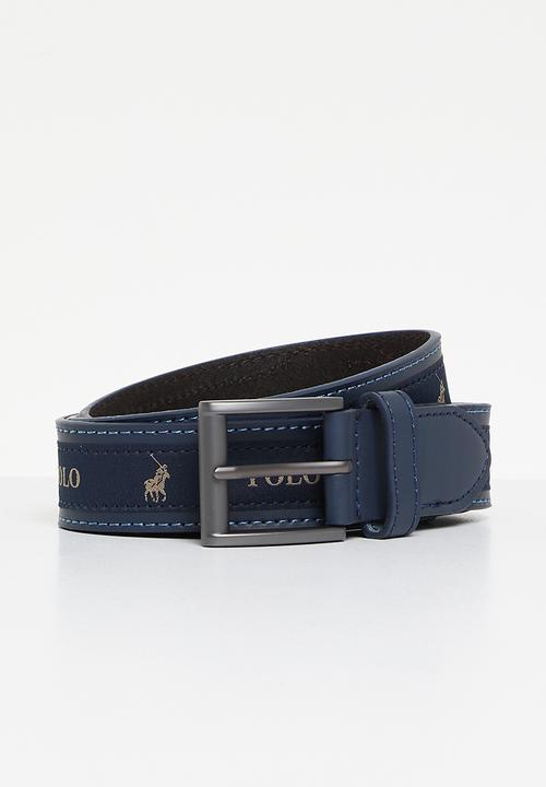 Polo Belts Polo Alessandro Coated Leather Belt Navy (7781709938777)