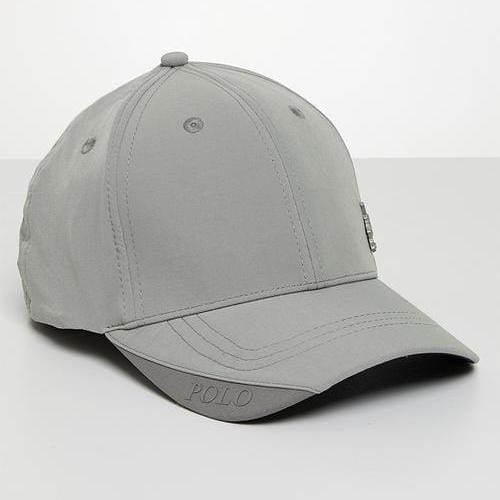 Polo Caps Polo Men's 6 Panel Metal Pony Fitted Peak Light Grey