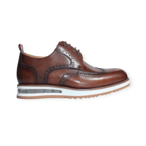 Polo Casual Shoes Polo Leather Brogue Casual Lace Up Tan (7492132962393)