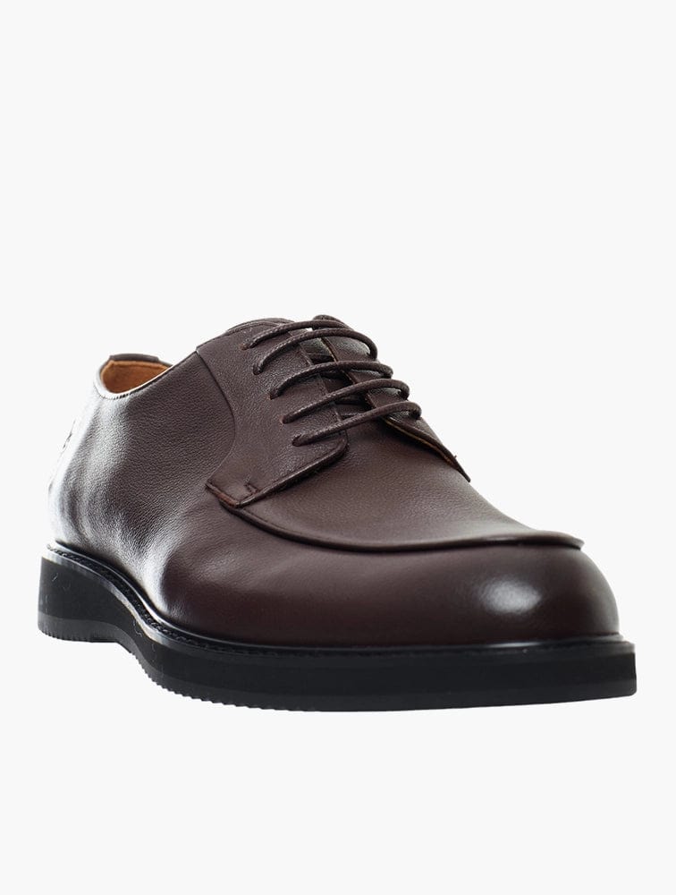 Polo Casual Shoes Polo Pebbled Derby Lace Up Brown (7682185592921)