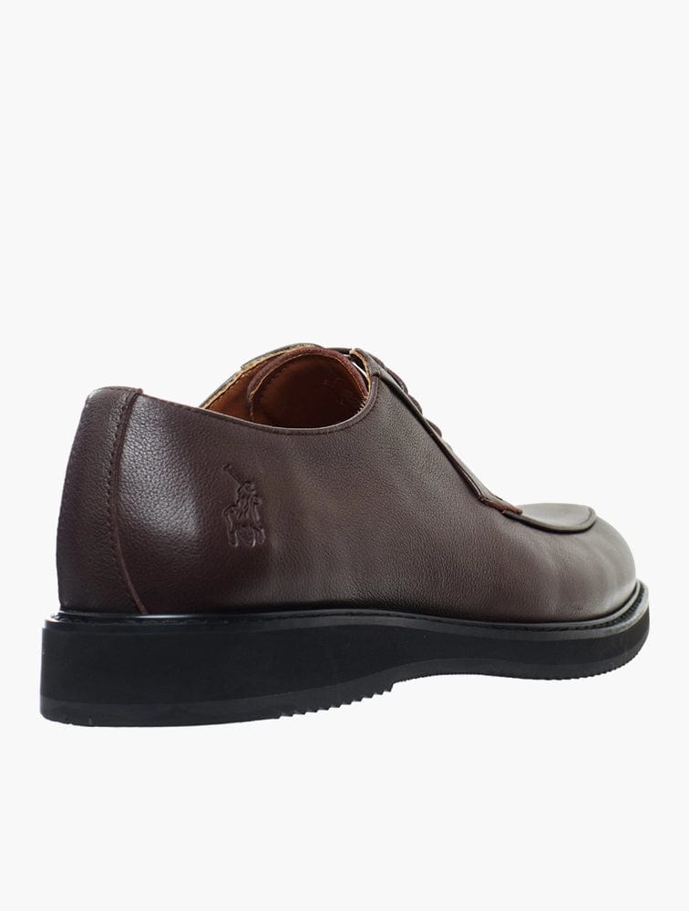 Polo Casual Shoes Polo Pebbled Derby Lace Up Brown (7682185592921)