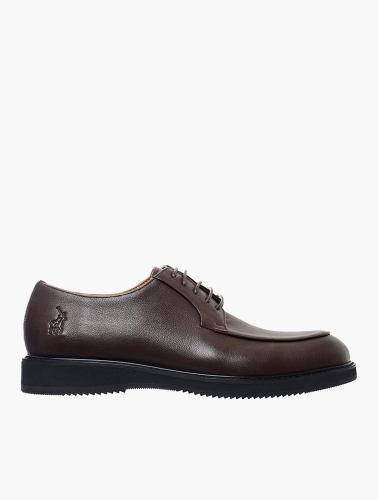 Polo Casual Shoes Size Uk Six Polo Pebbled Derby Lace Up Brown (7682185592921)