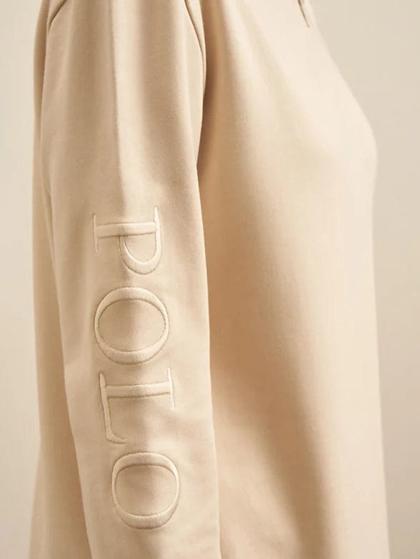 Polo Dress Ladies Long Sleeve Sweat Dress Stone (7289516818521)