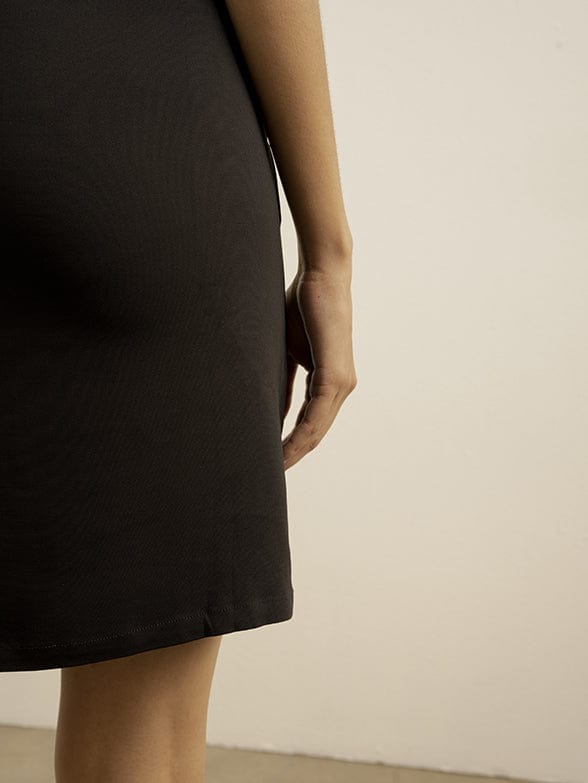 Polo Dress Polo Fitted  Short Sleeve Black