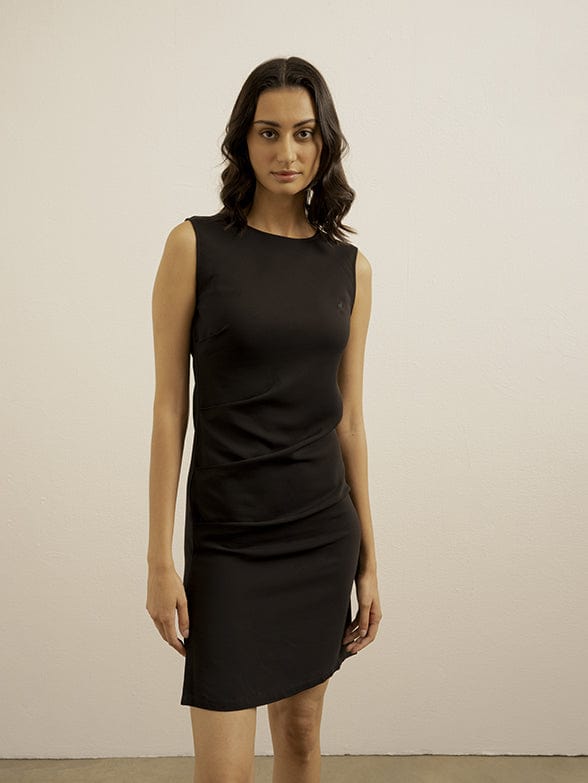 Polo Dress Polo Fitted  Short Sleeve Black