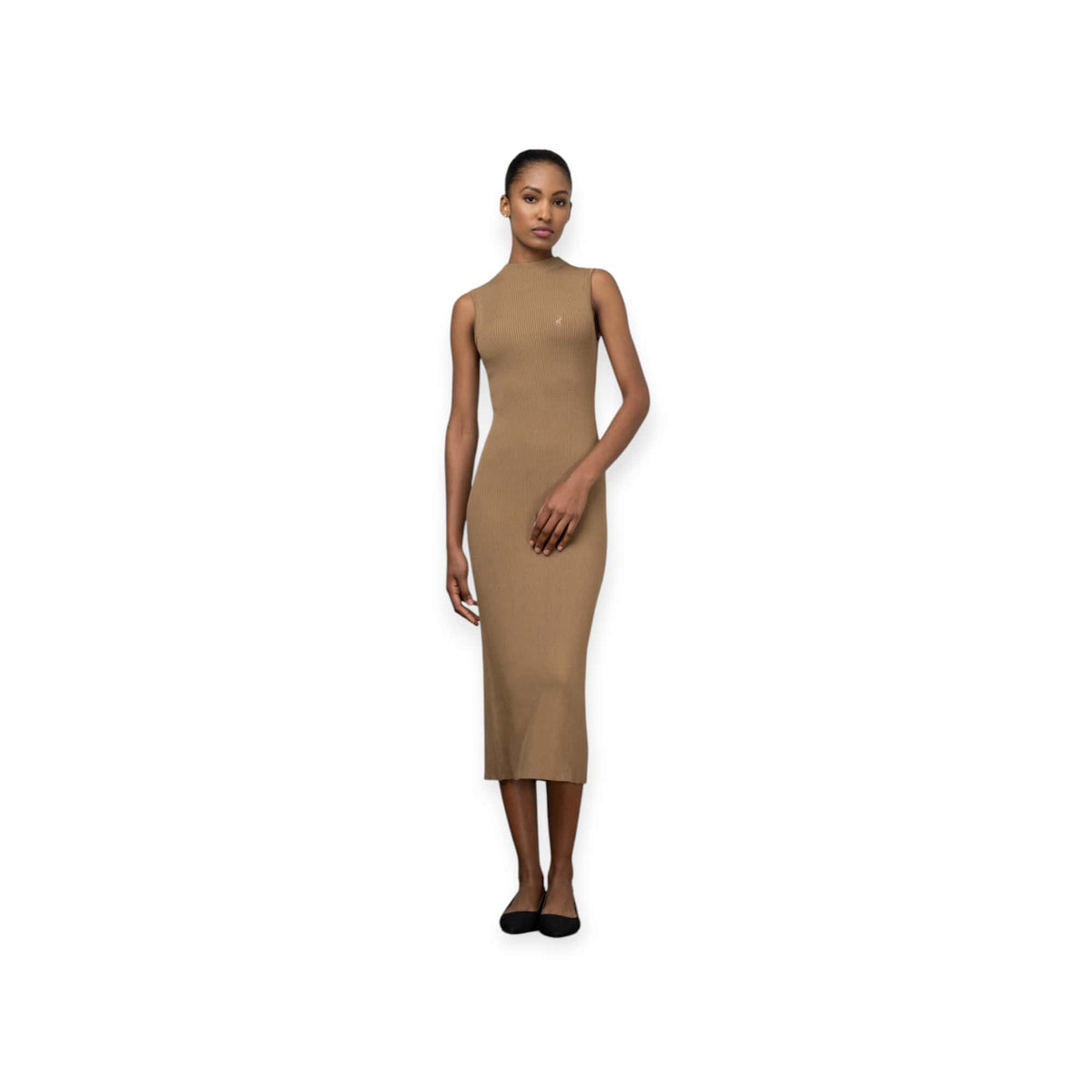 Polo Dress Polo Women Dafne Mock Neck Dress Camel